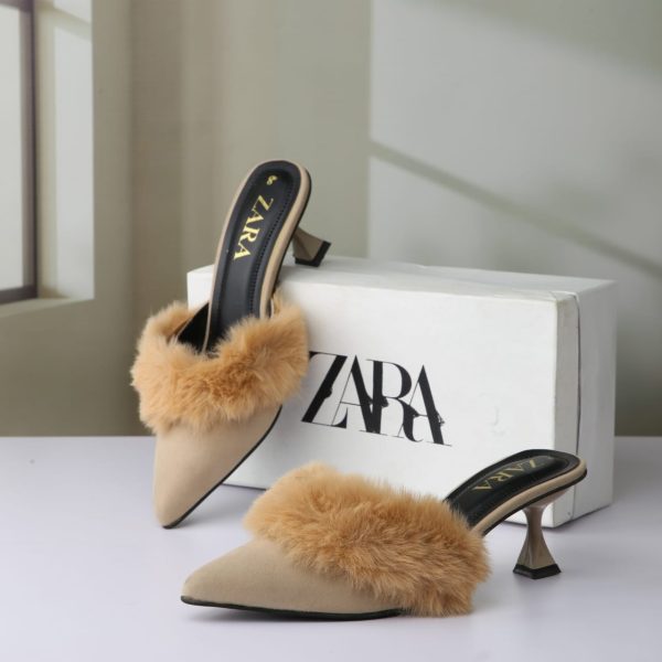 Zara Women Fur Heels | Best Master Copy Heels Online in Pakistan – Shop2Door