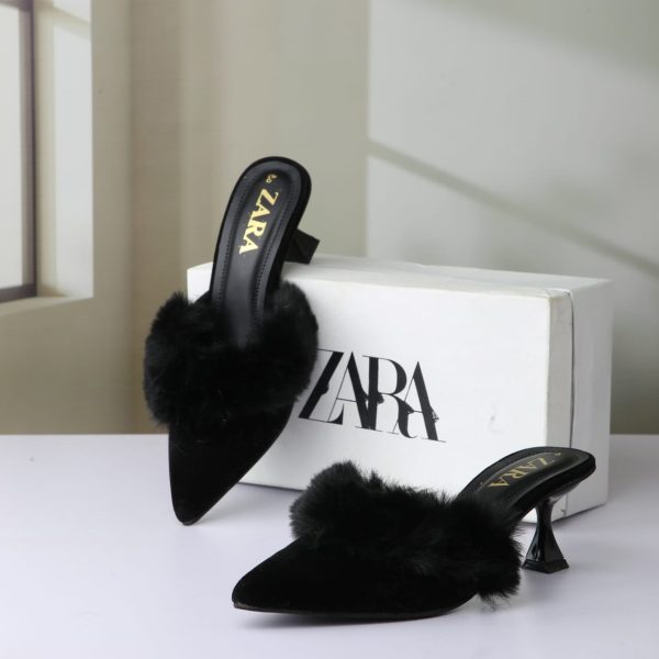 Zara Women Fur Heels | Best Master Copy Heels Online in Pakistan – Shop2Door