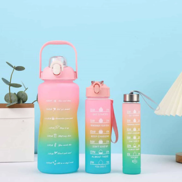 3-in-1 themed motivational water bottles