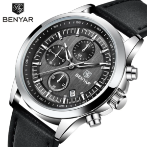 Benyar BY 5210 Black & Silver Watch | Premium Strap Watch for Men – Shop2Door