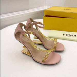 FENDI First Fendace Black Leather Heels | FENDI High Heel Sandals for Women in Pakistan