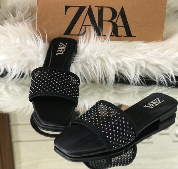 ZARA Net Stone Slipper Flats - Women’s Flats in Pakistan