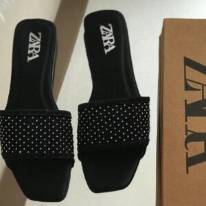 ZARA Net Stone Slipper Flats - Women’s Flats in Pakistan