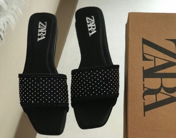 ZARA Net Stone Slipper Flats - Women’s Flats in Pakistan