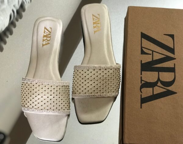ZARA Net Stone Slipper Flats - Women’s Flats in Pakistan