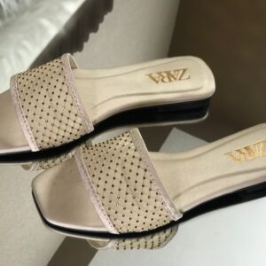 ZARA Net Stone Slipper Flats - Women’s Flats in Pakistan