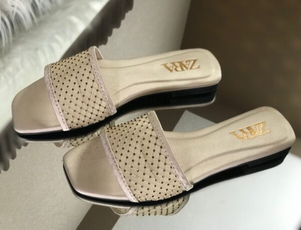 ZARA Net Stone Slipper Flats - Women’s Flats in Pakistan