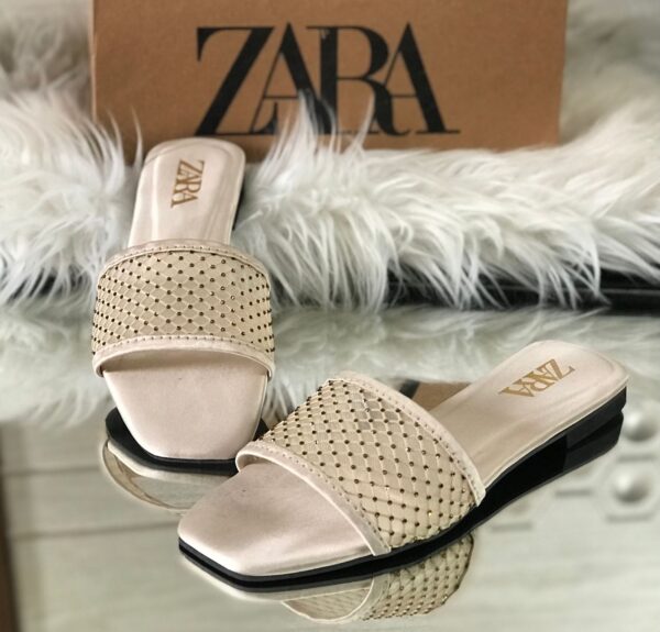 ZARA Net Stone Slipper Flats - Women’s Flats in Pakistan