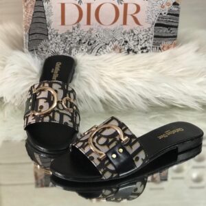 Shop Christian Dior Flats Master Copy at Rs. 2750. Sizes 36–42. Premium replica slippers for women with brand box. Delivery all over Pakistan.