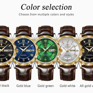POEDAGAR Original Leather Watch – Stylish Day & Date Watch for Men
