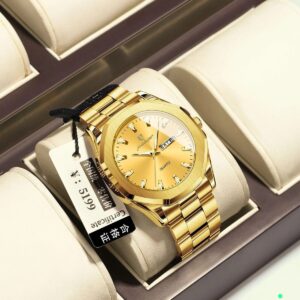 POEDAGAR Gents Nautilus Edition – Original Watch with Day & Date in Stainless Steel
