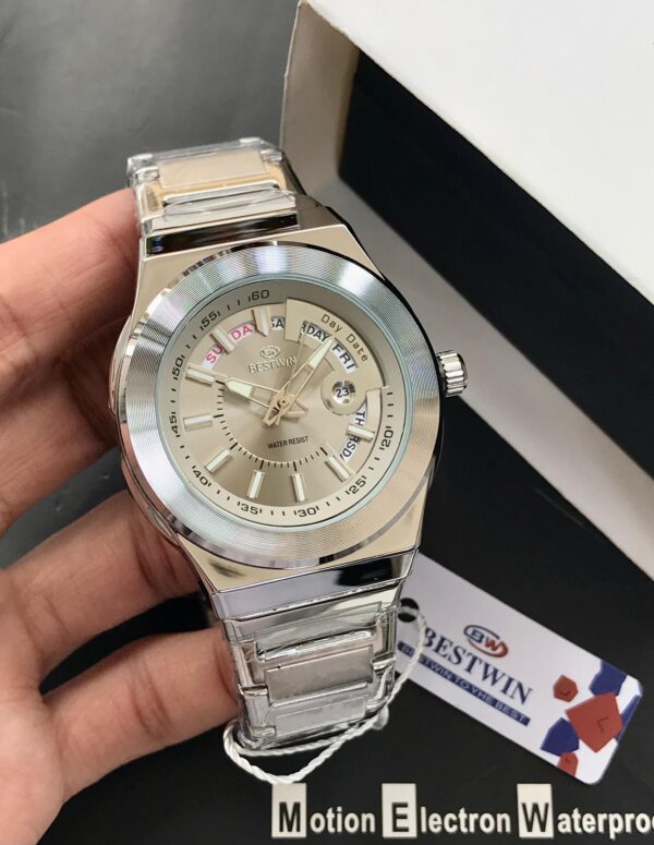 Discover the new BESTWIN Original Men’s Watch – quartz movement, day & date working, stainless steel chain, and heavy premium design. Available in 11 colors at Shop2Door Pakistan.