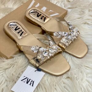 ZARA Stone Flats Replica | Stylish Slippers for Women