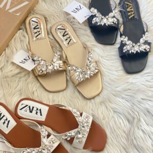 ZARA Stone Flats Replica | Stylish Slippers for Women