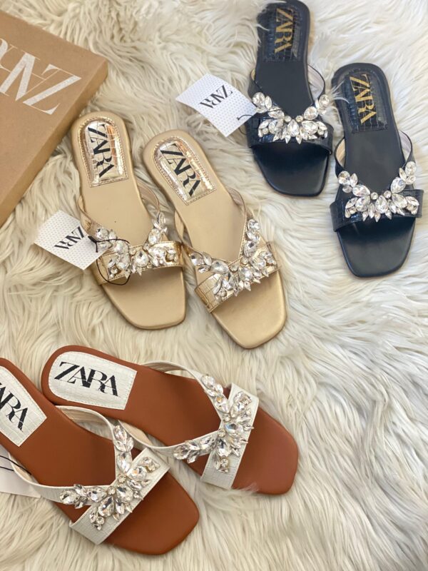 ZARA Stone Flats Replica | Stylish Slippers for Women