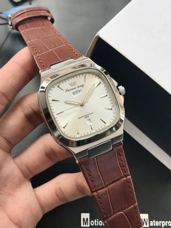 SUCCESS WAY Original Watch for Men – Premium Square Dial Leather Watch in Pakistan