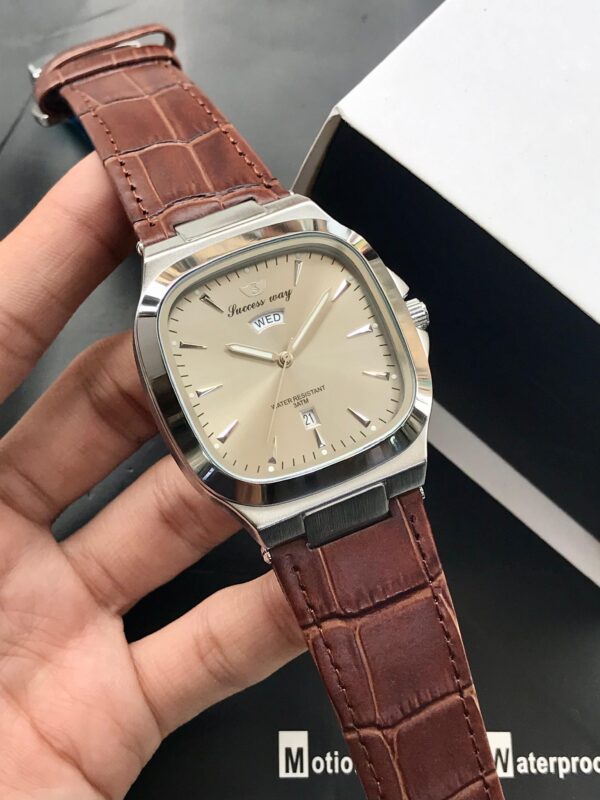 SUCCESS WAY Original Watch for Men – Premium Square Dial Leather Watch in Pakistan