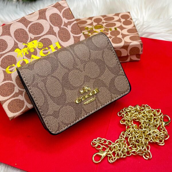 Coach Mini Wallet on a Chain in Signature Canvas