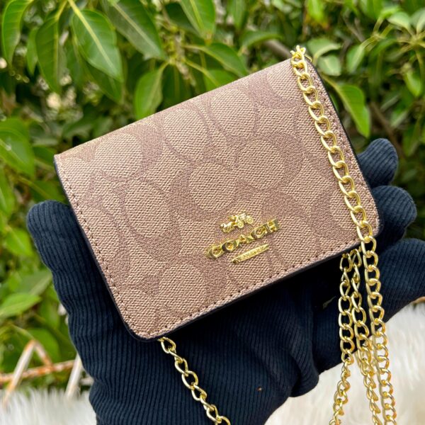 Coach Mini Wallet on a Chain in Signature Canvas