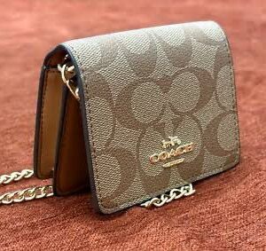 Coach Mini Wallet on a Chain in Signature Canvas