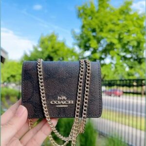 Coach Mini Wallet on a Chain in Signature Canvas