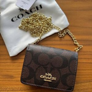 Coach Mini Wallet on a Chain in Signature Canvas