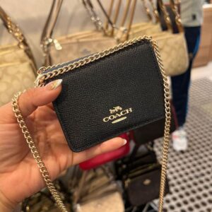Coach Mini Wallet on a Chain in Signature Canvas