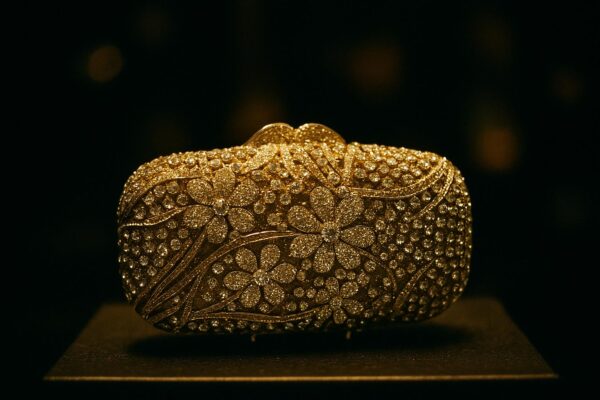 Premium Fancy Bridal Clutch in Metal – Luxury Wedding Handbag for Brides in Pakistan Shop2door Store