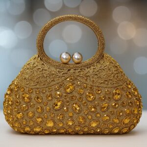 Premium Fancy Bridal Clutch in Metal – Luxury Wedding Handbag for Brides in Pakistan Shop2door Store