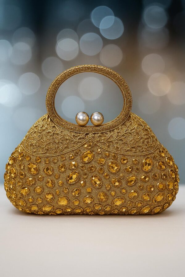 Premium Fancy Bridal Clutch in Metal – Luxury Wedding Handbag for Brides in Pakistan Shop2door Store