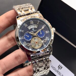 HOURSLY Original Skeleton Watch for Men in Pakistan – Premium Heavy-Weight Stainless Steel Watch with Date Function – Advance Payment Only