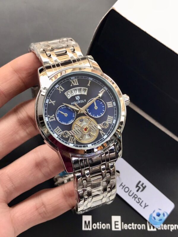 HOURSLY Original Skeleton Watch for Men in Pakistan – Premium Heavy-Weight Stainless Steel Watch with Date Function – Advance Payment Only