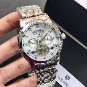 HOURSLY Original Skeleton Watch for Men in Pakistan – Premium Heavy-Weight Stainless Steel Watch with Date Function – Advance Payment Only