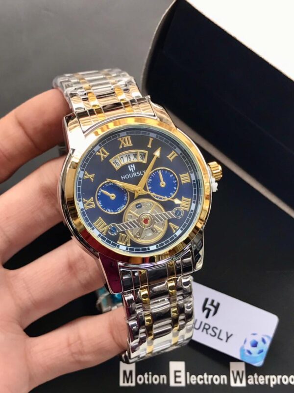 HOURSLY Original Skeleton Watch for Men in Pakistan – Premium Heavy-Weight Stainless Steel Watch with Date Function – Advance Payment Only