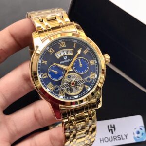 HOURSLY Original Skeleton Watch for Men in Pakistan – Premium Heavy-Weight Stainless Steel Watch with Date Function – Advance Payment Only
