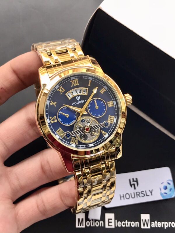 HOURSLY Original Skeleton Watch for Men in Pakistan – Premium Heavy-Weight Stainless Steel Watch with Date Function – Advance Payment Only