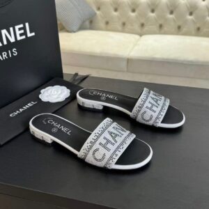 CHANEL Master Replica Flat Slipper for Women – Premium Chanel Flats with Diamond Logo in Pakistan