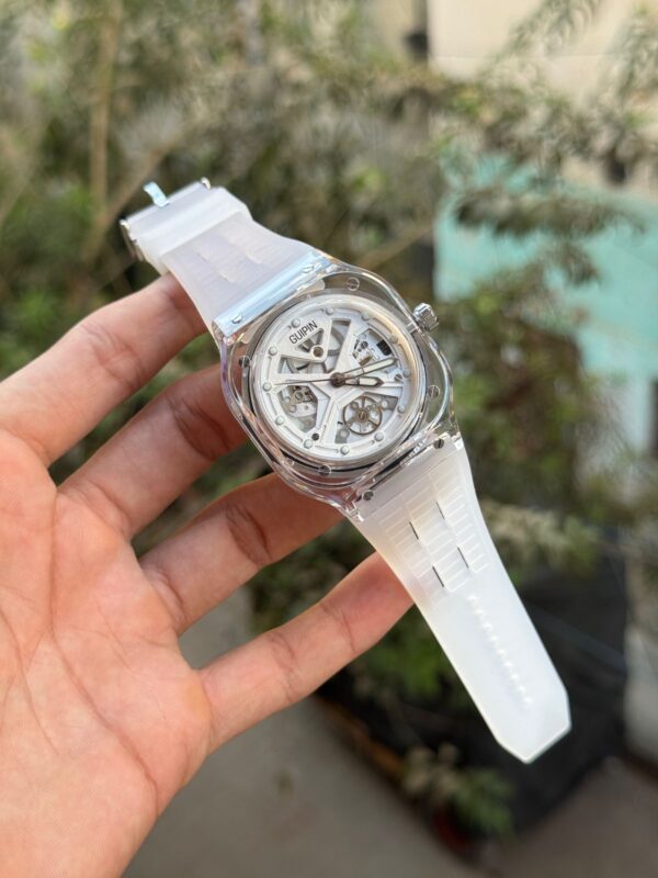 Gupin transparent dial watch