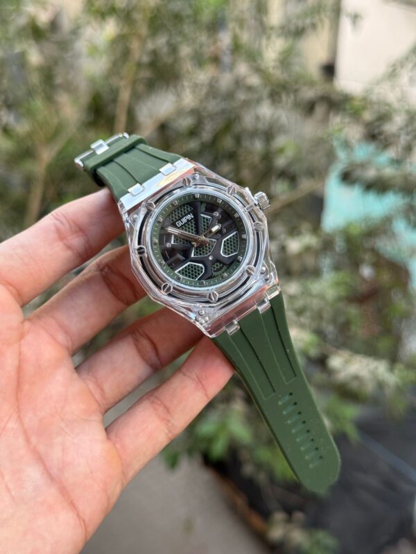 Gupin transparent dial watch