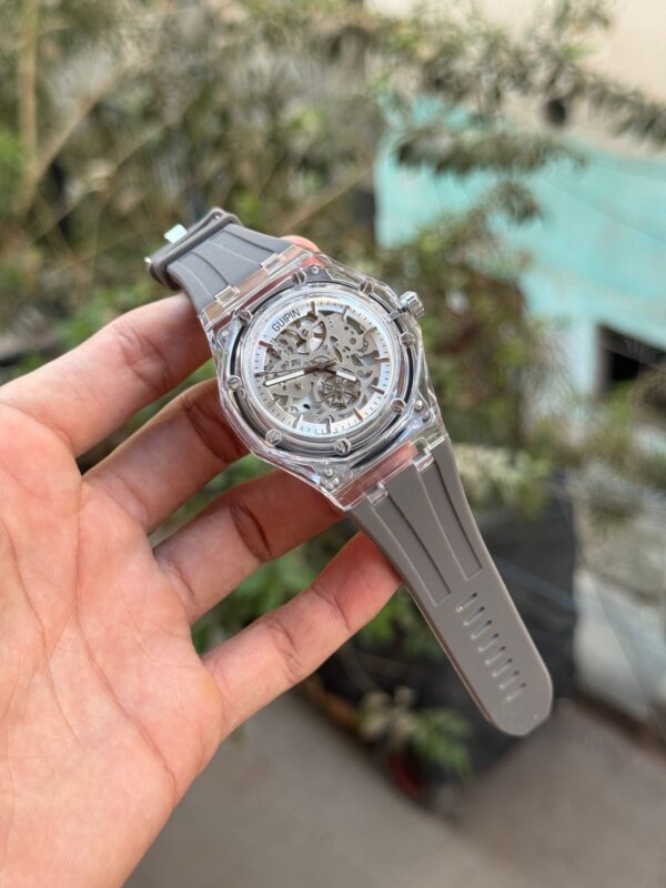 Gupin transparent dial watch