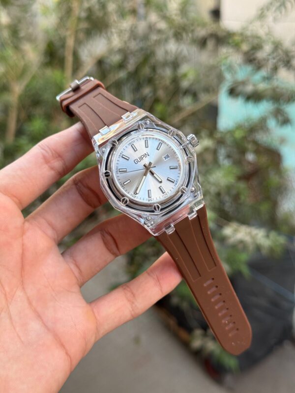 Gupin transparent dial watch