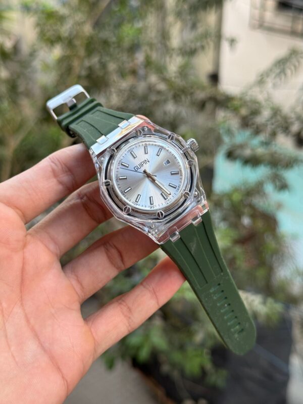Gupin transparent dial watch
