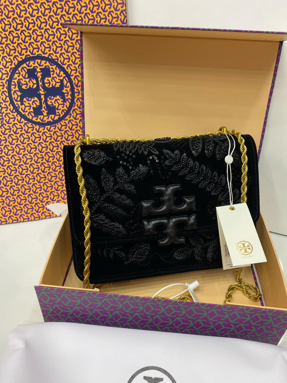Tory Velvet Eleanor Shoulder Bag Master Copy | Tory Burch Replica Bag in Pakistan