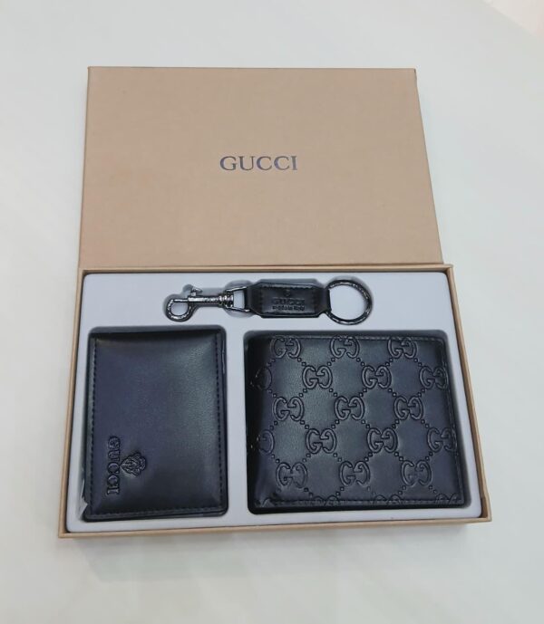 Men Wallet, Keychain & Card Holder Gift Set | LV Master Copy Gift Set in Pakistan