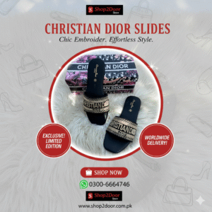 Christian Dior Copy Embroidered Slipper Pakistan