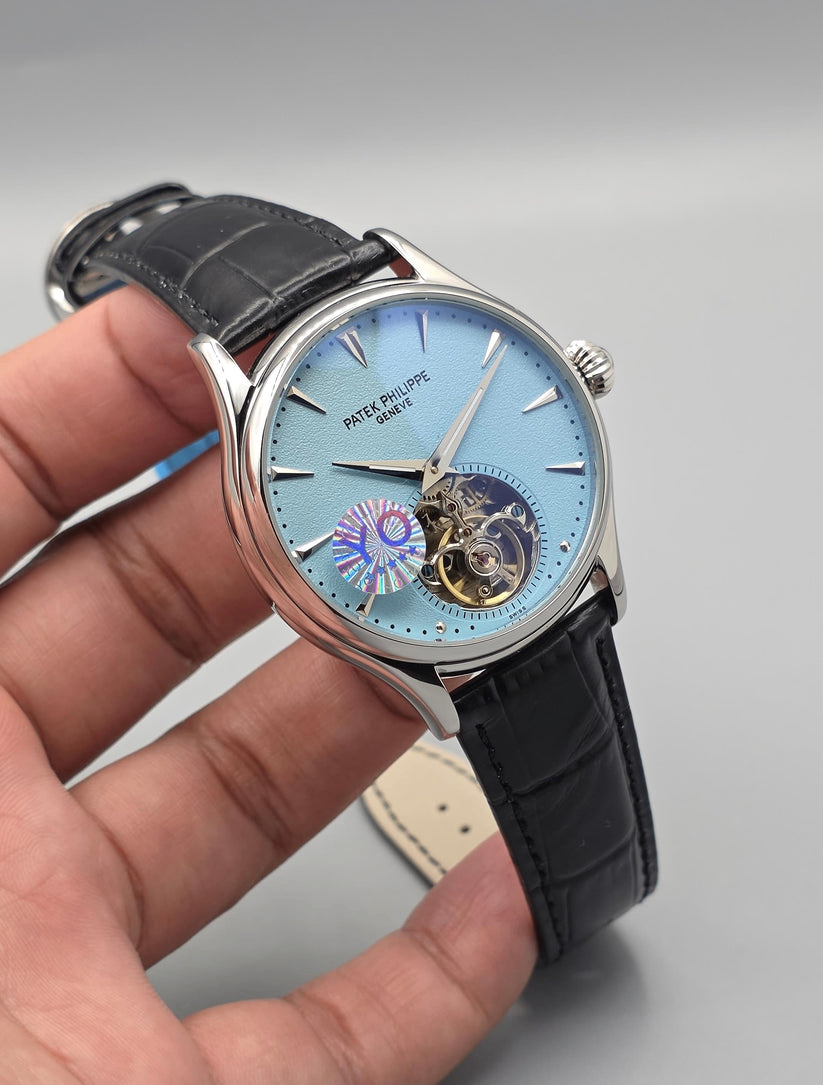 PP Premium Light Blue Dial Open-Heart Automatic Watch in Pakistan
