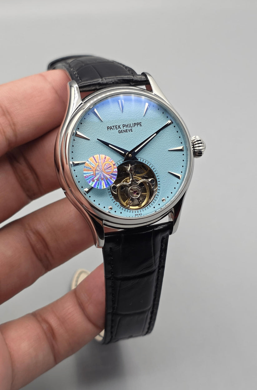 PP Premium Light Blue Dial Open-Heart Automatic Watch in Pakistan