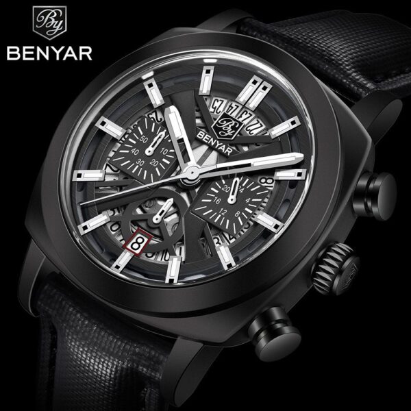 BENYAR Original Watch Price in Pakistan | Luxury Skeleton Chronograph Watch for Men 2025