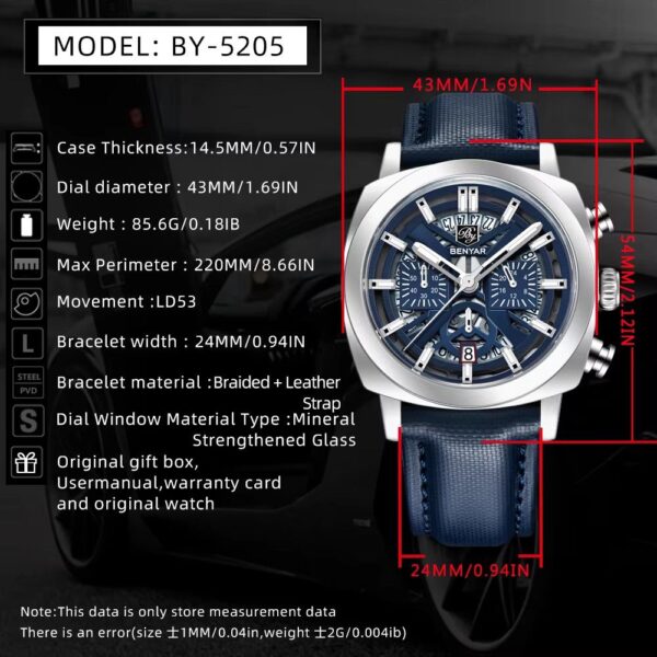 BENYAR Original Watch Price in Pakistan | Luxury Skeleton Chronograph Watch for Men 2025