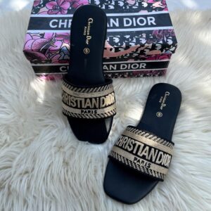 Christian Dior Copy Embroidered Slipper Pakistan